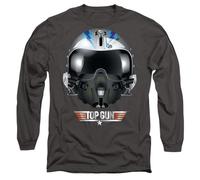 Top Gun Iceman Helmet Mens Long Sleeve T Shirt, Charcoal, Large