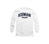 TOP GUN Iceman Varsity Long Sleeve T-Shirt, White | Size: Small Top Gun White S
