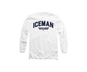 TOP GUN Iceman Varsity Long Sleeve T-Shirt, White | Size: Small Top Gun White S