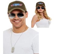 Top Gun Instant Kit Adults Licensed Fancy Dress Costume Accessory Kit & Hat New