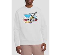 TOP GUN Jet Swoop Logo Sweatshirt, White | Size: Large Top Gun White L