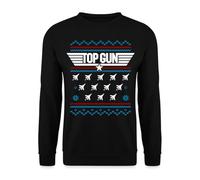 Top Gun Logo And Jets Ugly Christmas Design Unisex Sweatshirt Black