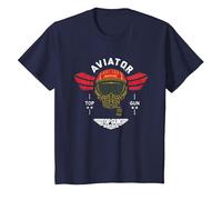 Top Gun Maverick Aviator Lt. Bradly Rooster Bradshaw Helmet T-Shirt, Youth, Navy Blue, Medium