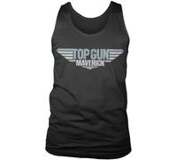 Top Gun Maverick Distressed Logo Tank Top Black