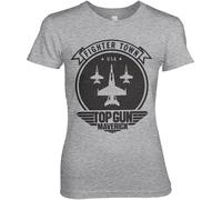 Top Gun Maverick Fighter Town Girly Tee Damen T-Shirt Heather-Grey