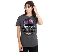 Top Gun Maverick Helmet Ladies T Shirt, Charcoal Top Gun Charcoal S