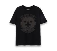 Top Gun Maverick Mens T-Shirt | Adults Aviatior Helmet Fighter Town Short Sleeve Graphic Tee in Black | Air Station USA Action Movie Apparel Top | Iconic Film Series Merchandise Gift