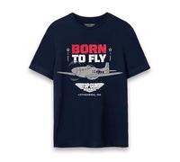 Top Gun Mens Blue Born To Fly Graphic Print Short Sleeved T-Shirt - X-Large