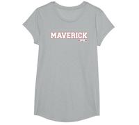Top Gun Maverick Name with Logo Retro 80's Action Movie T-Shirt, Girls, Heather Grey, Large
