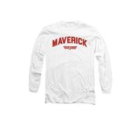 TOP GUN Maverick Varsity Long Sleeve T-Shirt, White | Size: Large Top Gun White L