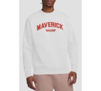 TOP GUN Maverick Varsity Unisex Crew Sweatshirt, White | Size: Small Top Gun White S