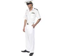 TOP GUN Men's Captain Costume Set in White | Size: Medium Top Gun White M