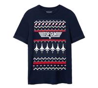 Top Gun Mens Fair Isle Christmas T-Shirt NS7699