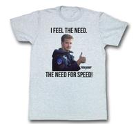 Top Gun - Mens Feel The Need T-Shirt, Medium, Glacier Heather