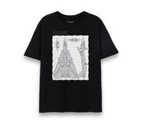 Top Gun Maverick Mens T-Shirt | Adults Fighter Jet Blueprint Short Sleeve Graphic Tee in Black | F/A-18 Super Hornet Jet USA Action Movie Apparel Top | Iconic Film Series Merchandise Gift