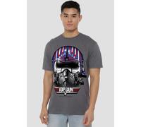TOP GUN Men's Maverick Helmet T-Shirt, Charcoal | Size: Large Top Gun Charcoal L
