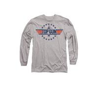 TOP GUN Men's Star Logo Long Sleeve T-Shirt, Athletic Heather in Light Grey | Size: Large Top Gun Light Grey L