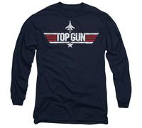 Top Gun Paramount, Logo Navy Mens Long Sleeve T Shirt, Navy, Large