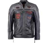 Top Gun Racing, leather jacket XXL Black/Dark Grey