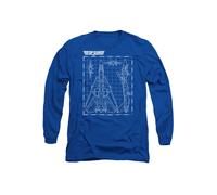 TOP GUN Schematic Long Sleeve T-Shirt, Royal in Blue | Size: 2XL Top Gun Blue 2XL