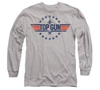 Top Gun Star Logo Mens Long Sleeve T Shirt, Athletic Heather, XX-Large