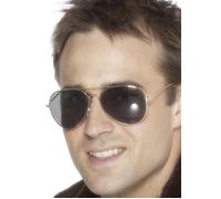 Top Gun Style Silver Frame Aviator Sunglasses