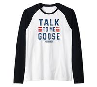 Top Gun Talk To Me Goose Bold Text Stack Raglan Baseball Tee