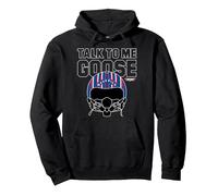 Top Gun Talk To Me Goose Maverick Helmet Pullover Hoodie, Adult Unisex, Black, Medium