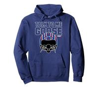 Top Gun Talk To Me Goose Maverick Helmet Pullover Hoodie, Adult Unisex, Navy Blue, Medium