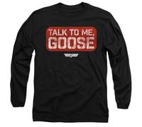 Top Gun Talk to Me Goose Stamp Unisex Adult Longsleeve T Shirt, Black, L