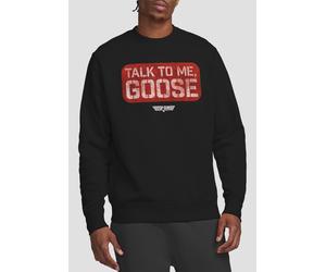 TOP GUN Talk To Me Goose Stamp Unisex Crew Sweatshirt, Black | Size: Small Top Gun Black S