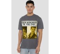 TOP GUN Til The End T-Shirt, Charcoal in Grey | Size: Small Top Gun Grey S