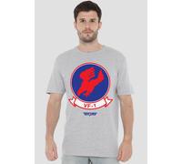 TOP GUN Vf1 Logo T-Shirt, Athletic Heather in Grey | Size: 2XL Top Gun Grey 2XL
