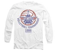 Top Gun Volleyball Tournament Mens Long Sleeve T Shirt, White, Medium