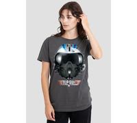 TOP GUN Women's Iceman Helmet T-Shirt, Charcoal | Size: Large Top Gun Charcoal L