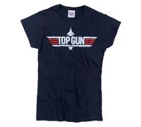 Top Gun Womens/Ladies Charlie Back Print Fitted T-ShirtS Blue TT105