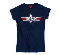 TOP GUN Women's Goose Back Print Fitted T-Shirt in Blue | Size: Small Top Gun Blue S
