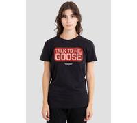 TOP GUN Women's Talk To Me Goose Stamp T-Shirt, Black | Size: XL Top Gun Black XL