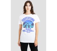 TOP GUN Women's The Volleyball In Jeans T-Shirt, White | Size: Medium Top Gun White M