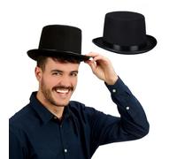 Top hat 2x one size magician hat for carnival gentleman black