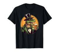 Top hat and beer drinking dinosaur for St. Patrick's Day T-Shirt