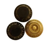 Top hat knobs (metric size) 4 Left handed amber with white writing