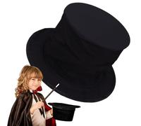 Top Hat Small Decorative Cylinder Children's Wizard 28.5 x 28.5 x 15 cm Cylinder Hat Black Children with Secret Compartment Magic Props Demonstration Accessories for Children Unisex