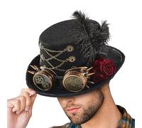 Top Hats - Steam Punk Costume Hat with Goggles Design,Felt Costume Outfit for Men Women Adults, Versatile Headwear Accessory