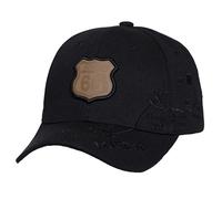 TOP HEADWEAR Route 66 Hat Embroidered Highway Map Baseball Cap Americana Travel Road Trip Cap, Black Patch, One size