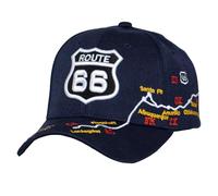 TOP HEADWEAR Route 66 Sign Adjustable Hook & Loop Hat, Navy Classic Car, One Size