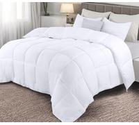 Top Home Solutions® 15 Tog Super King Duvet 85% Duck Feather & 15% Down Filling, 100% Cotton Cover, Oeko-Tex Certified, Hand Stitched 3D Baffle Box Quilt, Washable Duck Feather Duvet 220 x 260 Cm
