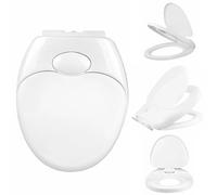 Top Home Solutions® Family Toilet Seat with Child Seat Built in - Soft Close Toilet Seat White, Durable Heavy Duty Plastic, Easy to Clean and Install Oval Shape 2 in 1 Design for Bathroom