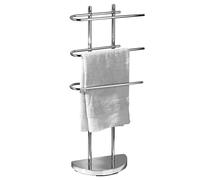 Top Home Solutions® Free Standing Towel Rail - Chrome Finished Durable Stainless Steel Towel Rack with 3 U-Shaped Arm, Anti Rust, Compact Towel Stand for Bathroom H94 x W40.5 x D18cm
