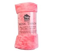 Top Home Solutions Plain Roll Mink Warm Cosy Sofa Bed Décor - Luxury Soft Warm Blanket - Blankets for Couch and Bed - Winter Warm Blanket Travel Bed (Blush, 200 X 240CM)